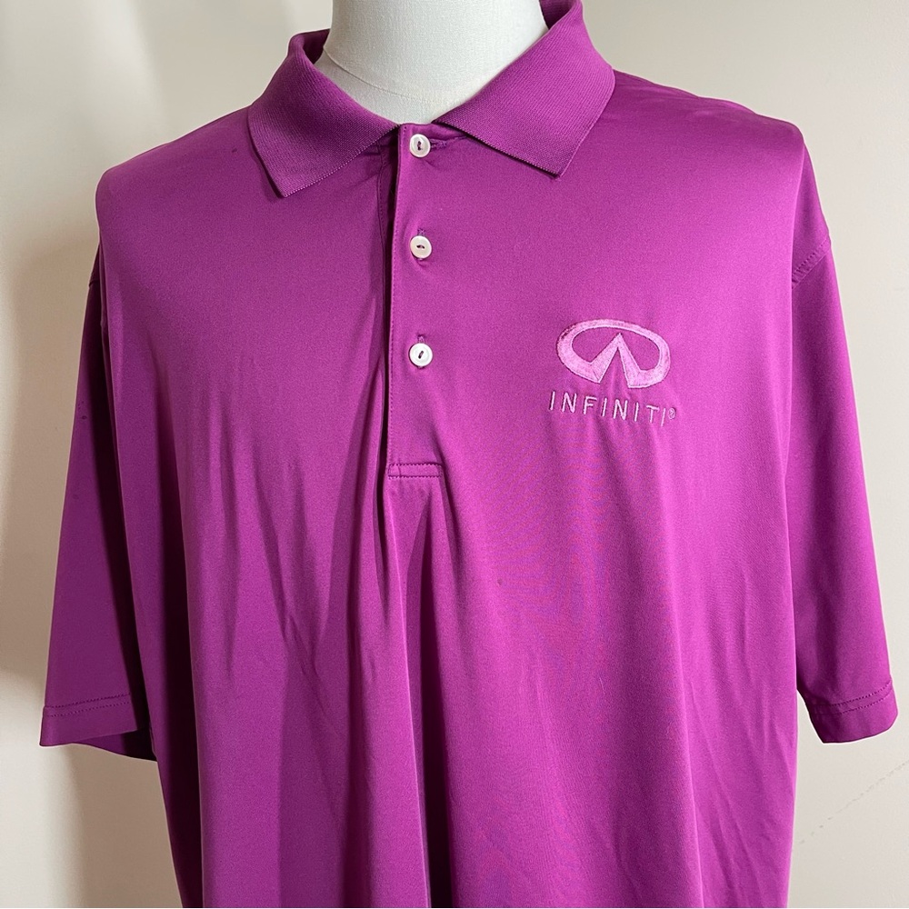Infiniti Peter Millar Summer Comfort- XL -Fuchsia Short Sleeve Golf Polo Shirt